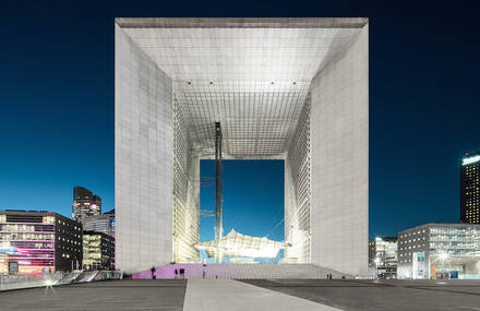 La Défense District in Paris at Night