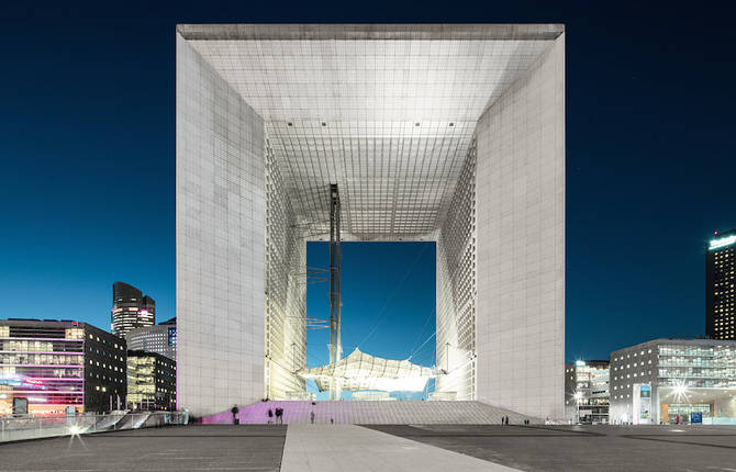 La Défense District in Paris at Night