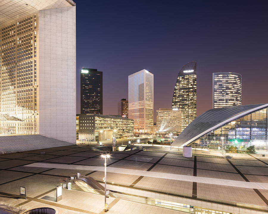 La Défense District in Paris at Night-4