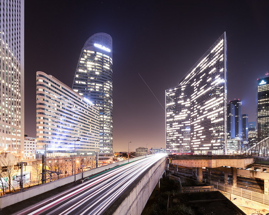 La Défense District in Paris at Night-5