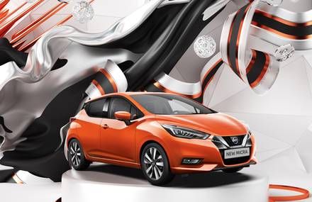 Dynamic Nissan Micra 3D Illustration by Antoni Tudisco