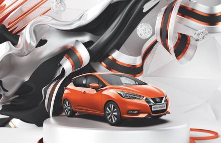 Dynamic Nissan Micra 3D Illustration by Antoni Tudisco