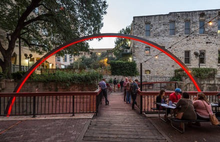 Incredible Illuminated Arch Over a Foot Bridge in Texas