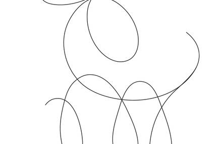 Minimalist Dogs Illustratred with Two Dots and One Line