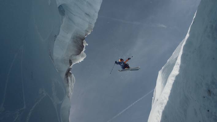 Crazy Freeride on a Mont Blanc Glacier