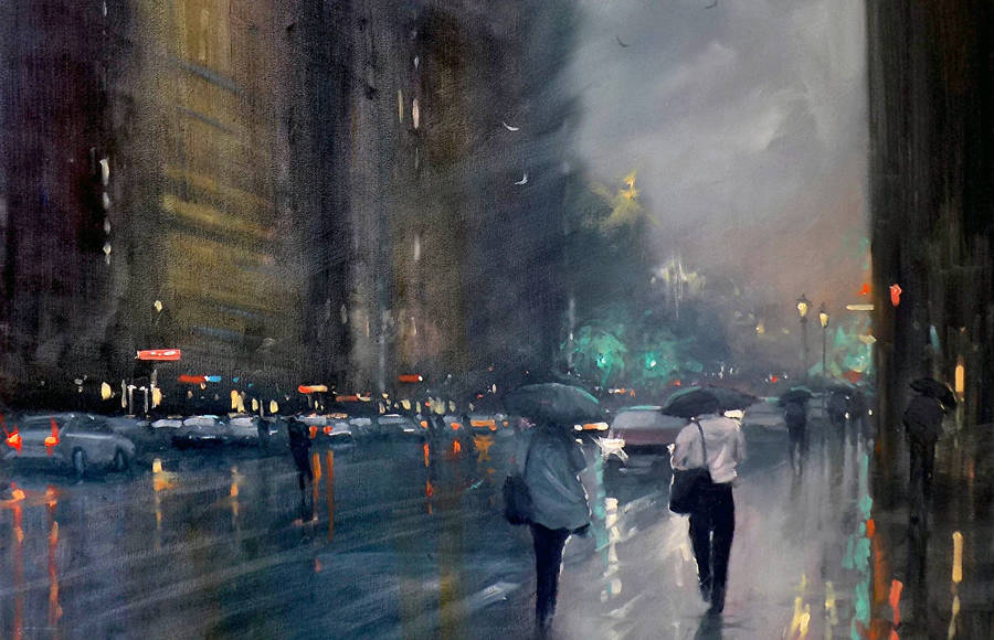 Beautiful Rain Paintings by Mike Barr