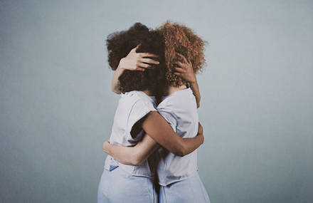 Conceptual Afro-haired Twins photographs by Alma Haser