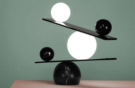 Black & White Balance Lamp by Victor Castanera