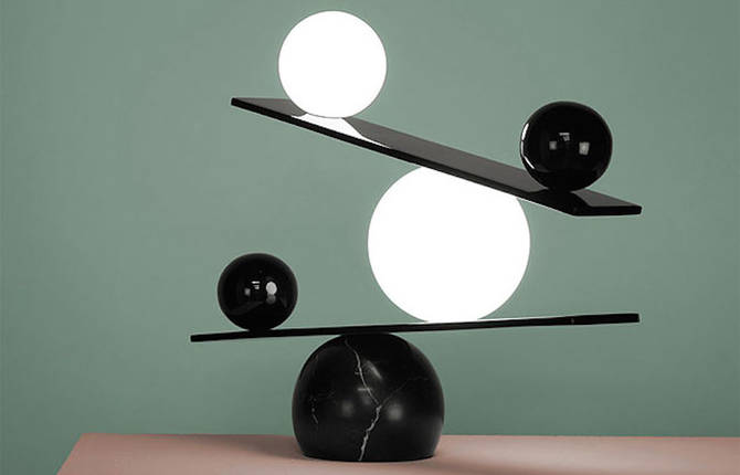 Black & White Balance Lamp by Victor Castanera
