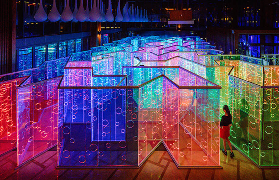 Colorful & Illuminated Labyrinthe in China