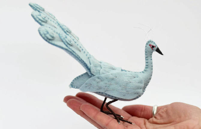 Colorful Handcrafted Peacocks by Jill Ffrench