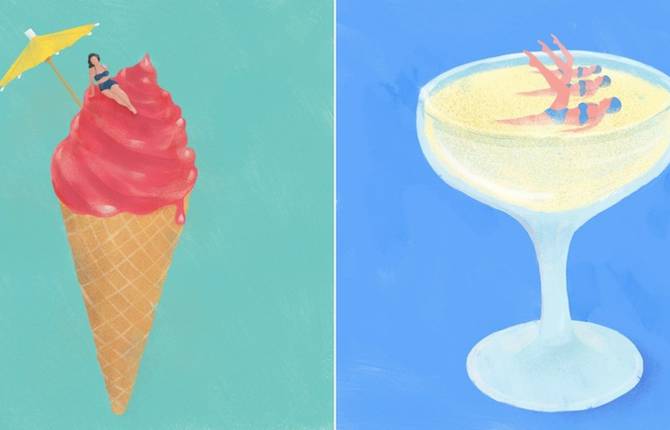 Creative Illustrations Involving Giant Food