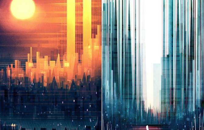 Geometric and Colorful 2D Illustrations of Cities