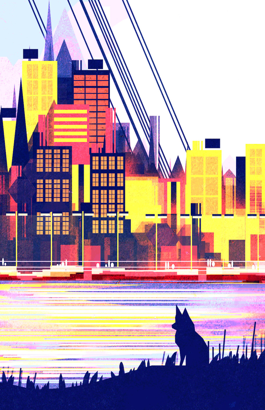 Geometric and Colorful 2D Illustrations of Cities-11