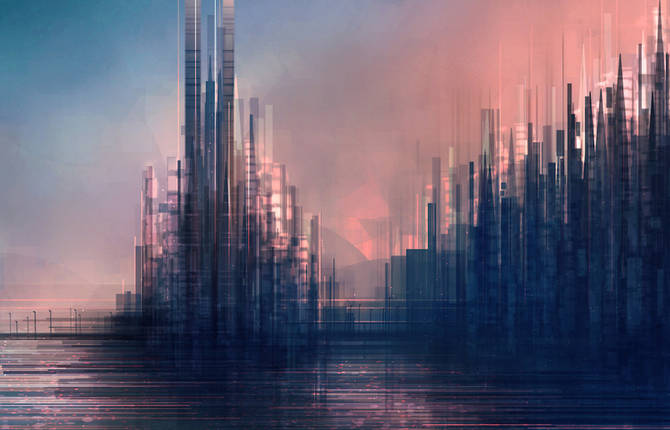 Geometric and Colorful 2D Illustrations of Cities