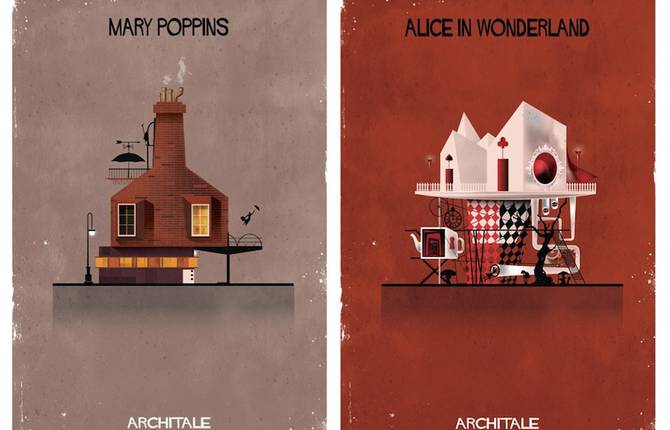 Illustrations of the House of Famous Fairytales Characters