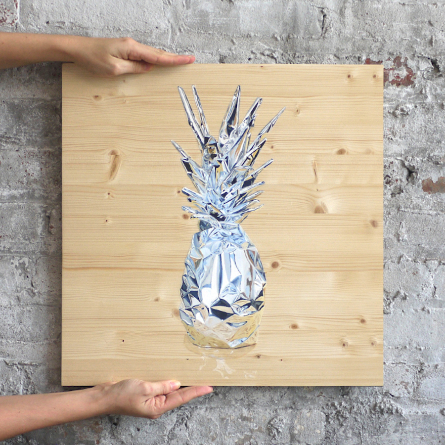 Realistic Aluminium-Like Paintings on Wood-2
