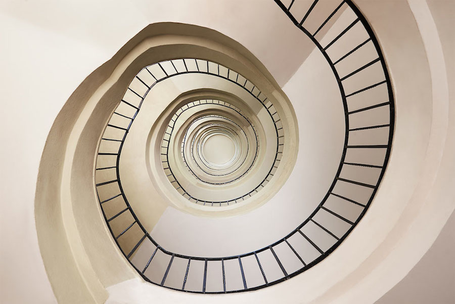 Spiral and Geometric Staircases Shot From Above-10