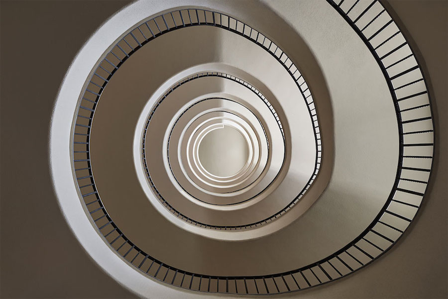 Spiral and Geometric Staircases Shot From Above-11