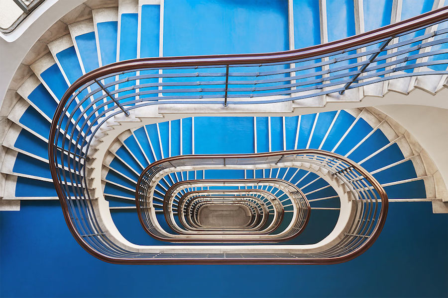 Spiral and Geometric Staircases Shot From Above-2