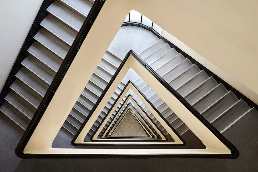 Spiral and Geometric Staircases Shot From Above-3