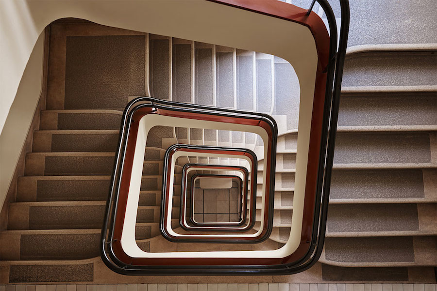 Spiral and Geometric Staircases Shot From Above-5