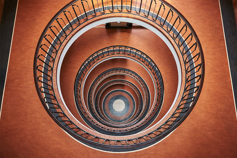 Spiral and Geometric Staircases Shot From Above-6