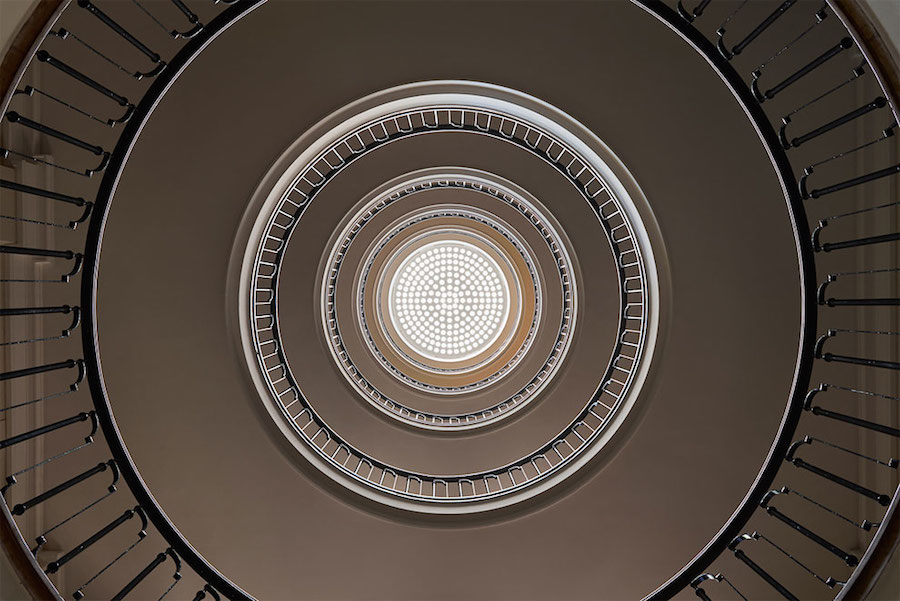 Spiral and Geometric Staircases Shot From Above-7