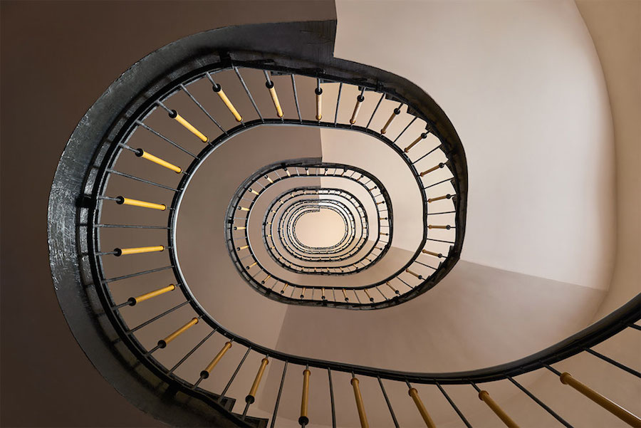 Spiral and Geometric Staircases Shot From Above-8