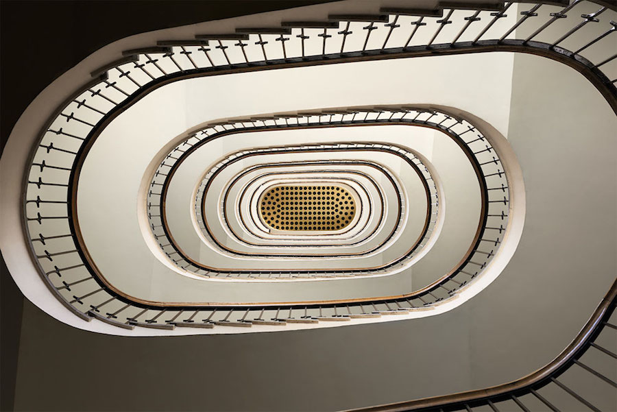 Spiral and Geometric Staircases Shot From Above-9