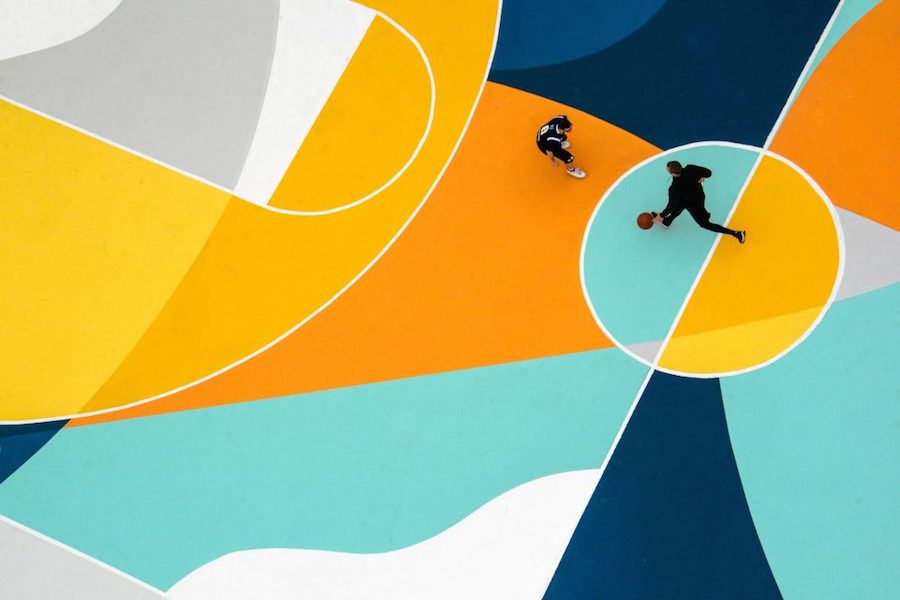 Superb Multicolored Basketball Court in Italy by GUE-1