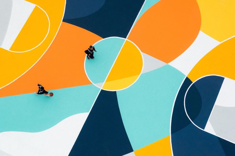 Superb Multicolored Basketball Court in Italy by GUE-5