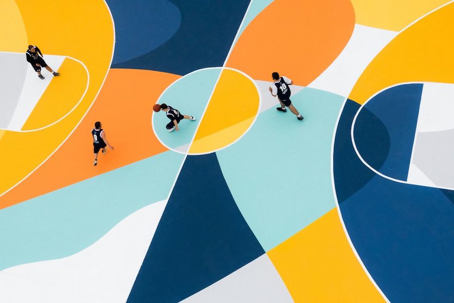 Superb Multicolored Basketball Court in Italy by GUE-6