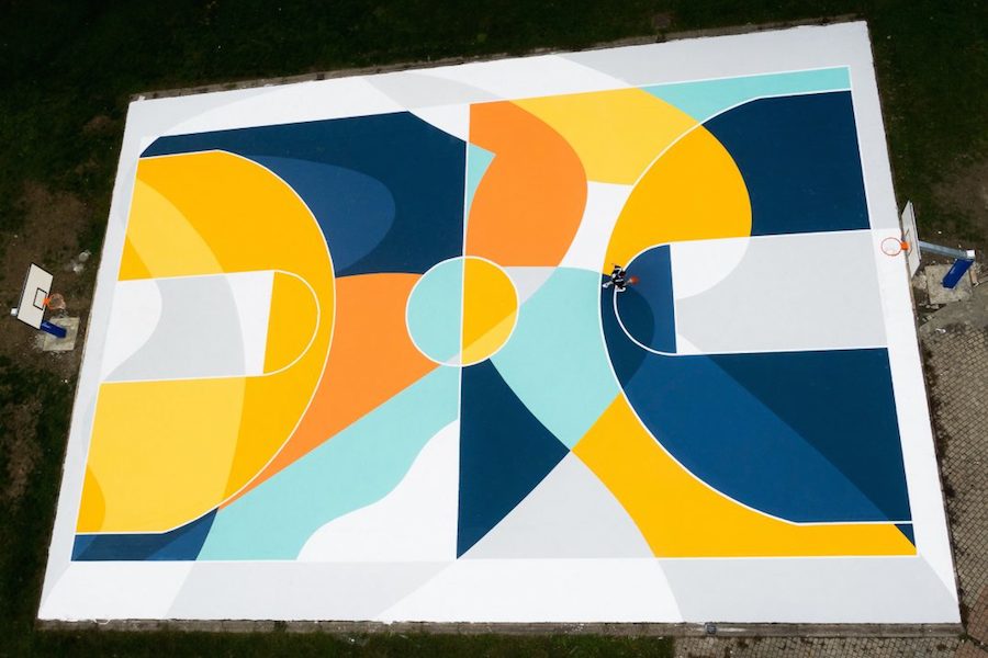 Superb Multicolored Basketball Court in Italy by GUE-7