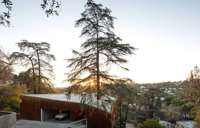 Superb Wooden House Built Around a Cypress Tree in LA
