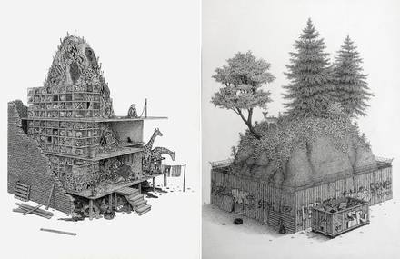 Surreal Ink Drawings by Ben Tolman