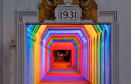 Rainbow Light Tunnel in Birmingham