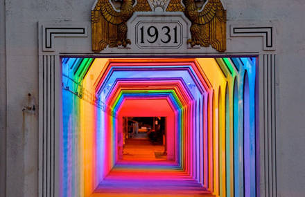 Rainbow Light Tunnel in Birmingham