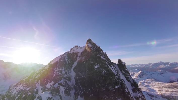 Amazing Drone Video Over a Mountain Chain in Switzerland
