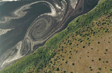 Aerial View of Magadi Lake in Kenya