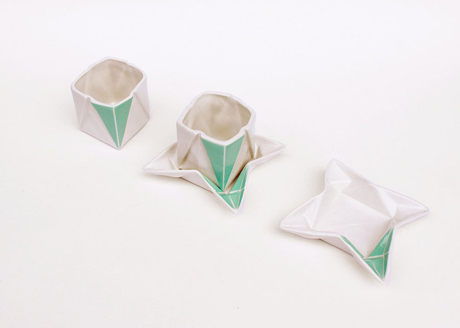 Creative Origami-Shaped Ceramic Tableware and Glasses-6