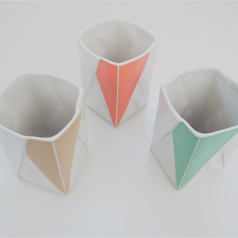 Creative Origami-Shaped Ceramic Tableware and Glasses-8