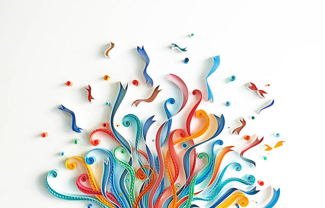 Creative and Multicolored Paper Typography by Sabeena Karnik
