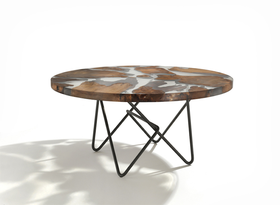 Design Resin Table with Rare Wood Inside-1