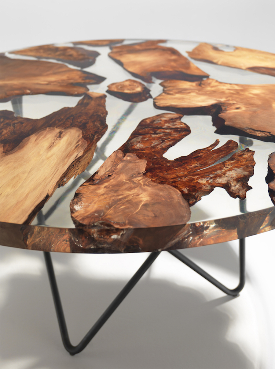 Design Resin Table with Rare Wood Inside-2