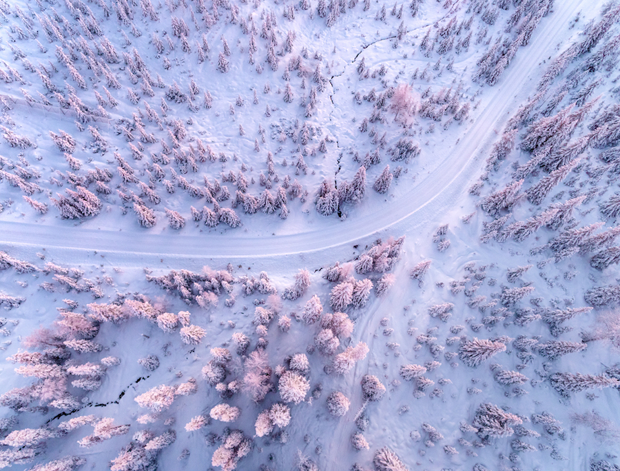Gorgeous Aerial Pictures of a Snowy Forest in Finland-1