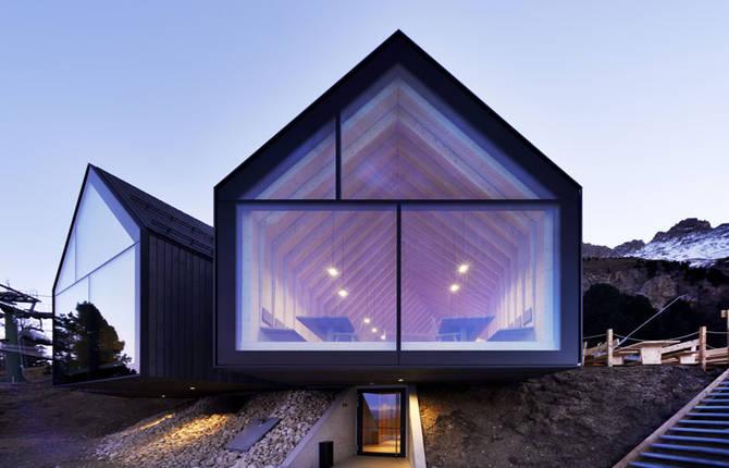 Obereggen Mountain Hut in Italian Alps