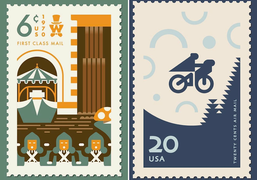 Stamps Created with 80's Pop Culture References-1