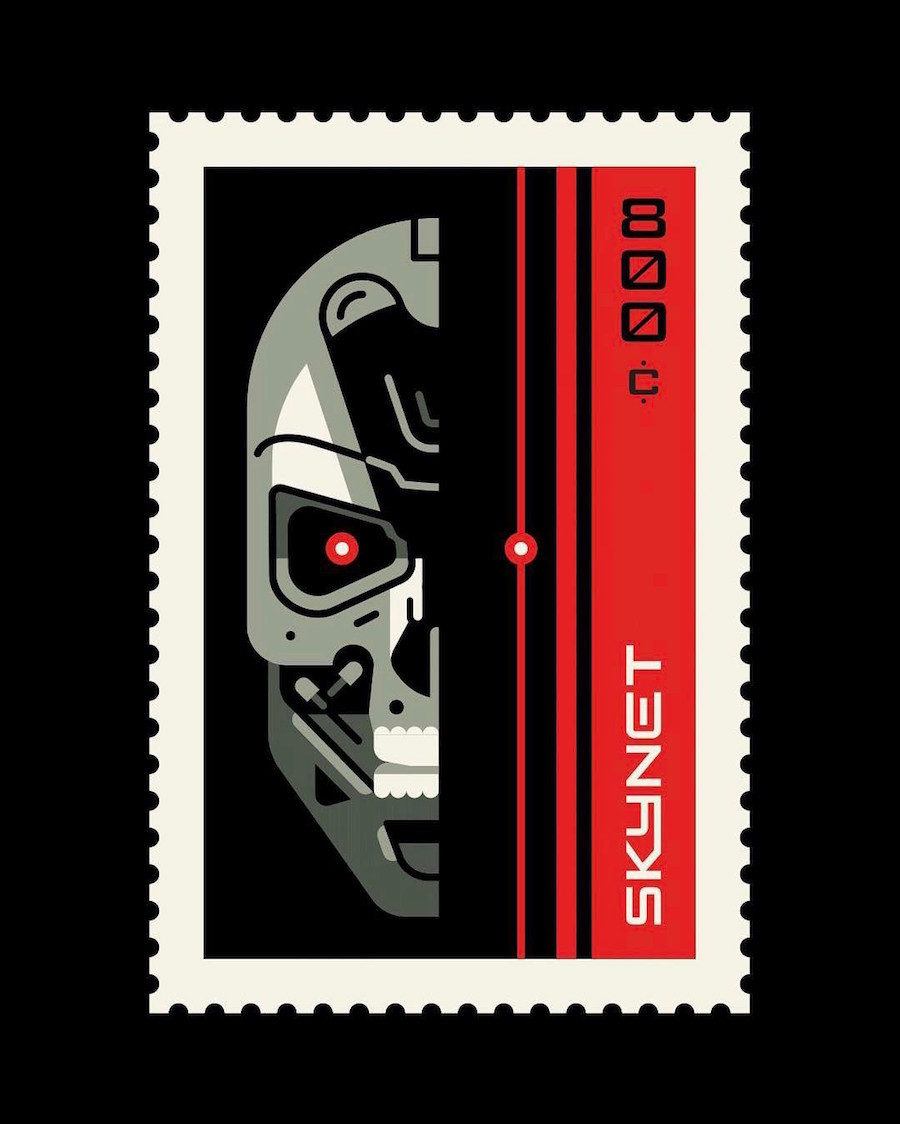 Stamps Created with 80's Pop Culture References-10