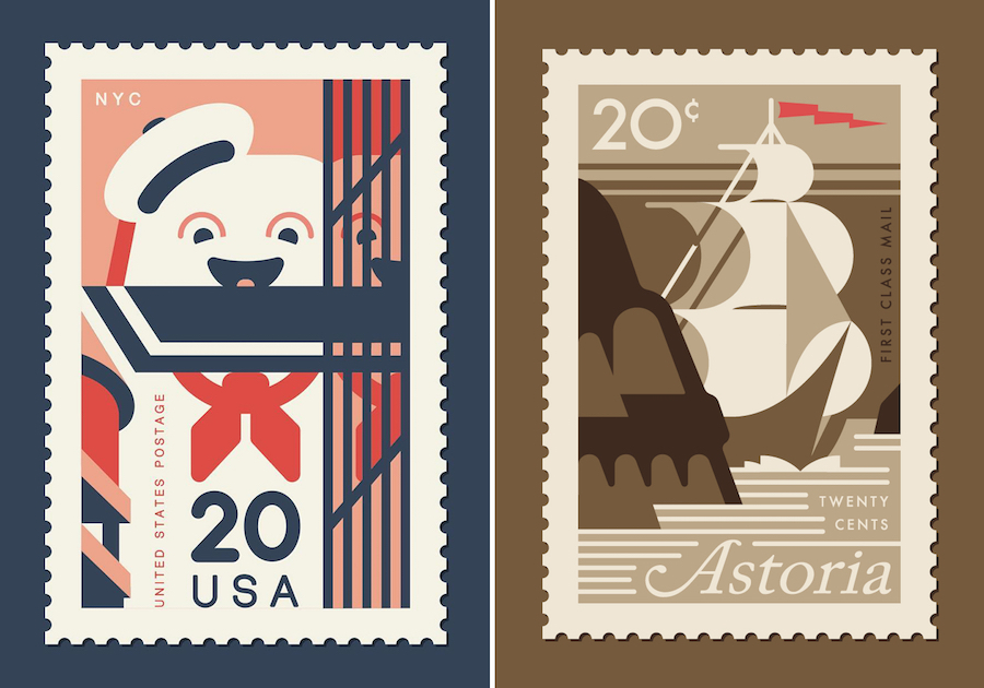 Stamps Created with 80's Pop Culture References-4
